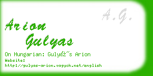 arion gulyas business card